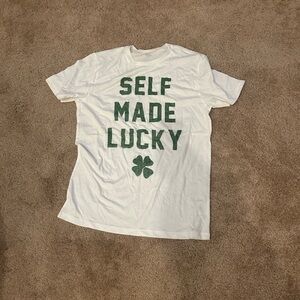 White T-Shirt with Green Print